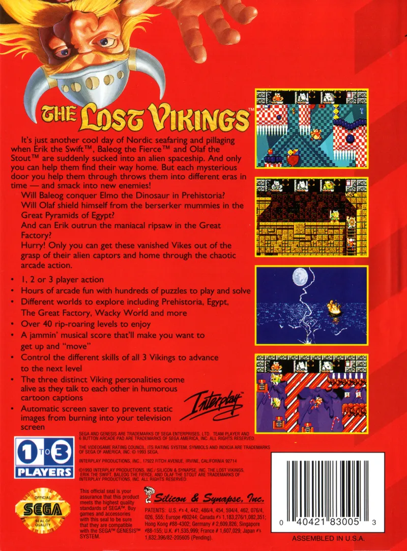 The Lost Vikings box back