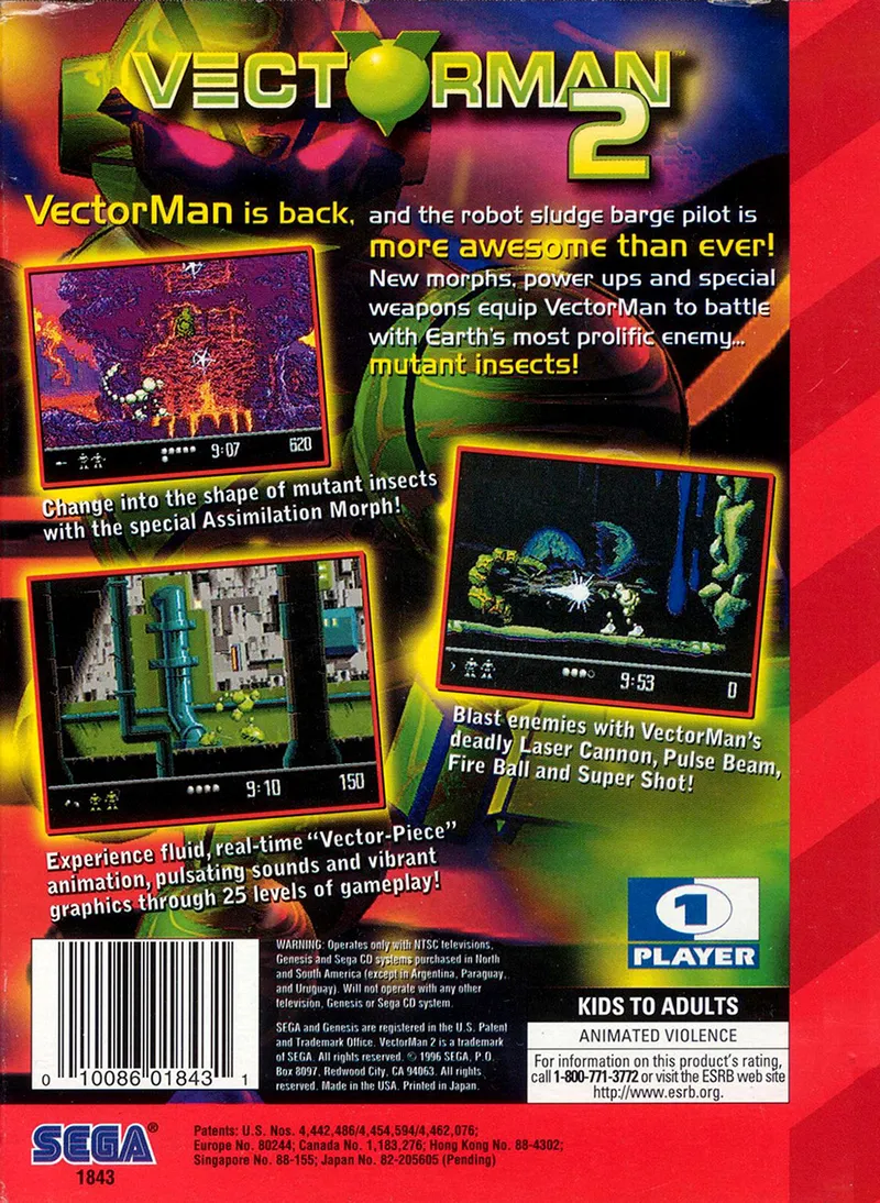 Vectorman 2 box back