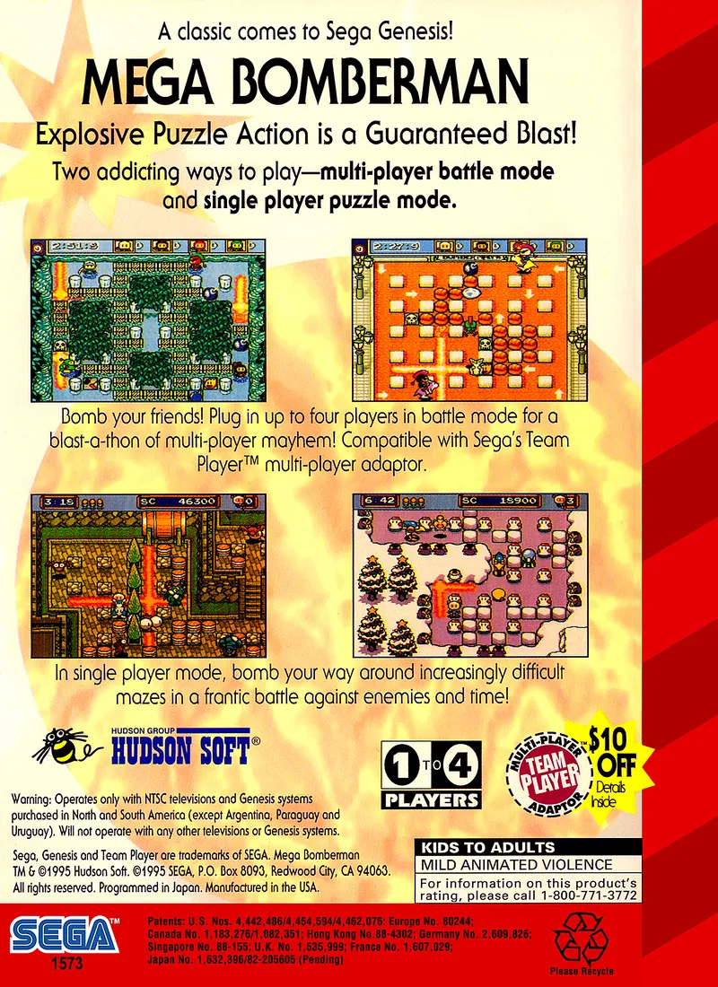 Mega Bomberman box back