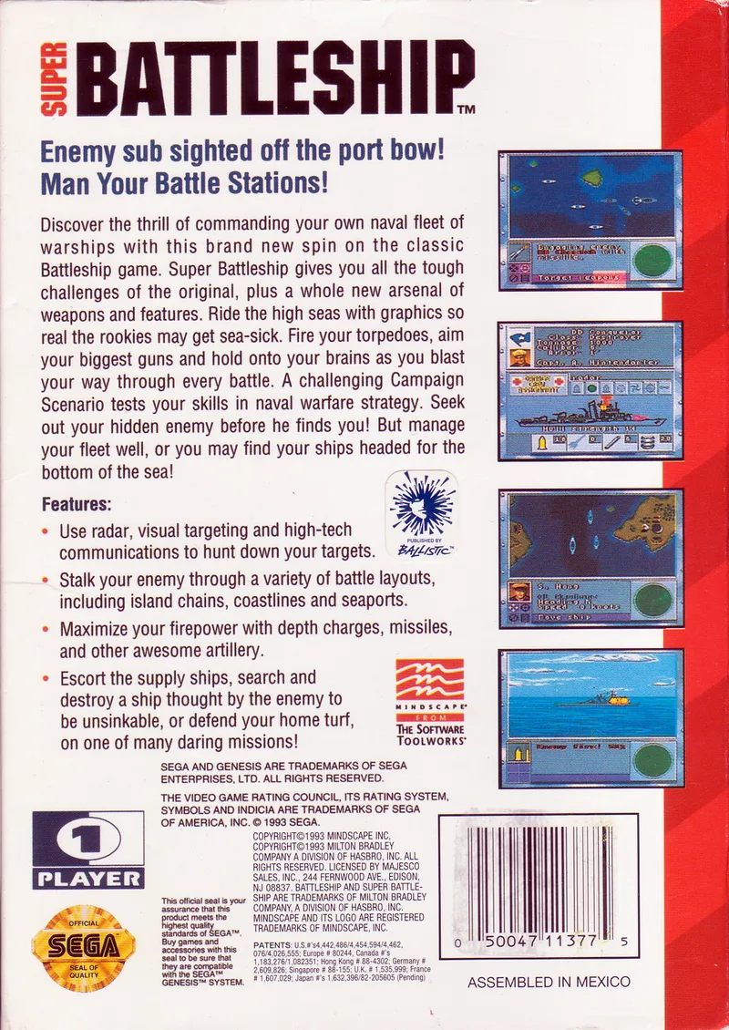 Super Battleship: The Classic Naval Combat Game box back