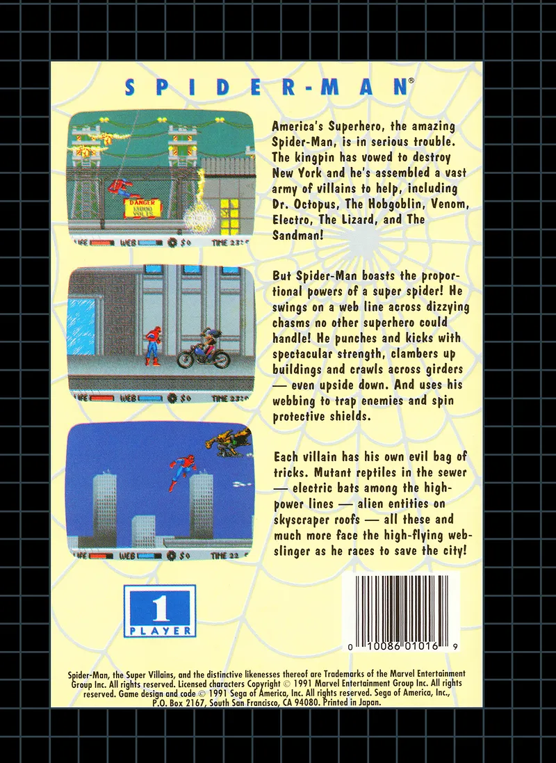 Spider-Man vs. The Kingpin box back