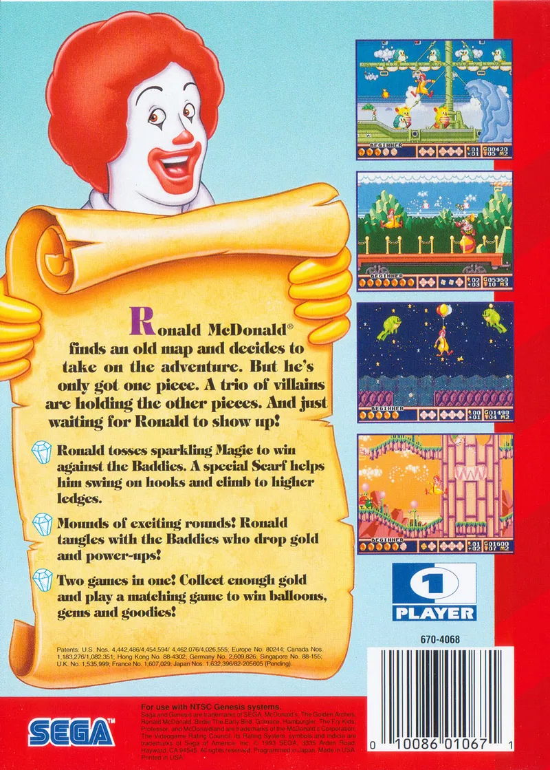 McDonald's Treasure Land Adventure box back