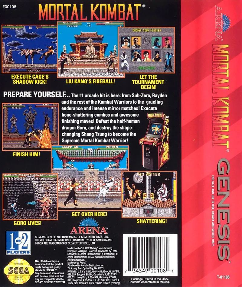 Mortal Kombat box back