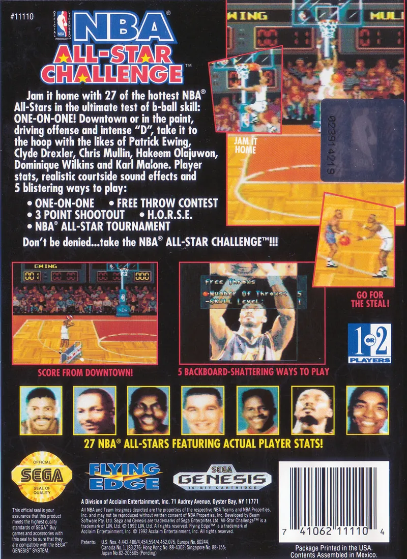 NBA All-Star Challenge box back