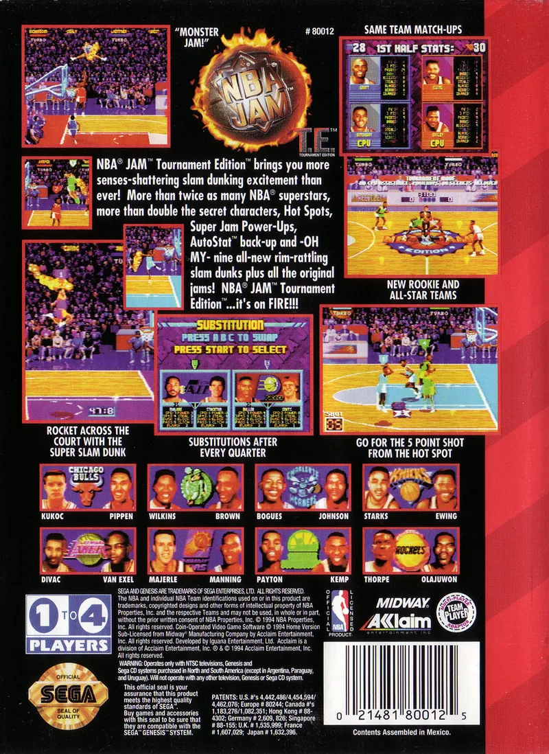 NBA Jam Tournament Edition box back