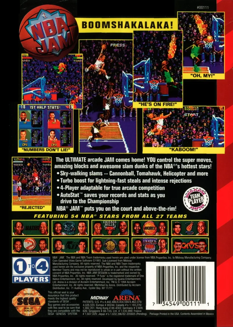 NBA Jam box back