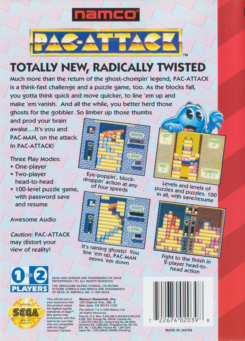 Pac-Attack box back