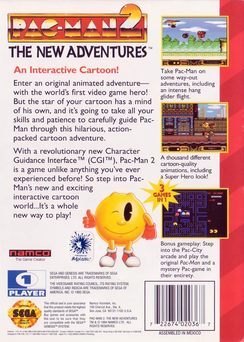 Pac-Man 2: The New Adventures box back