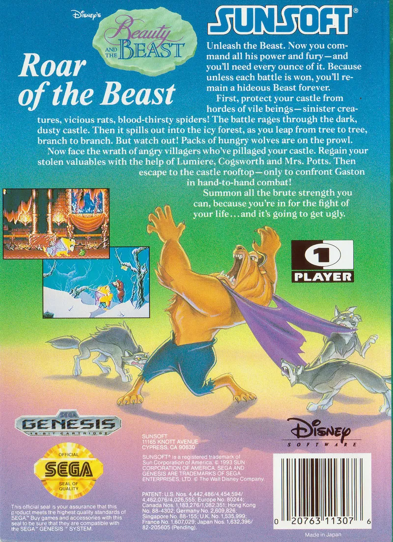 Beauty & The Beast: Roar of the Beast box back