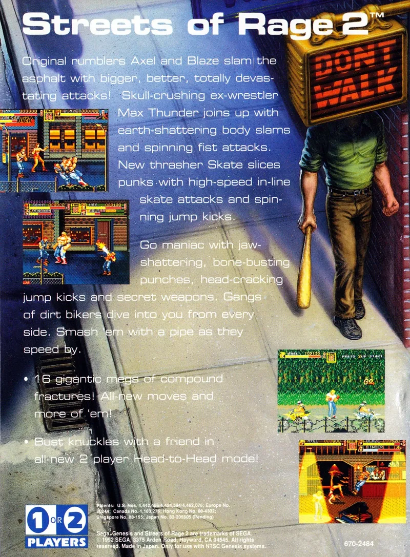 Streets of Rage 2 box back