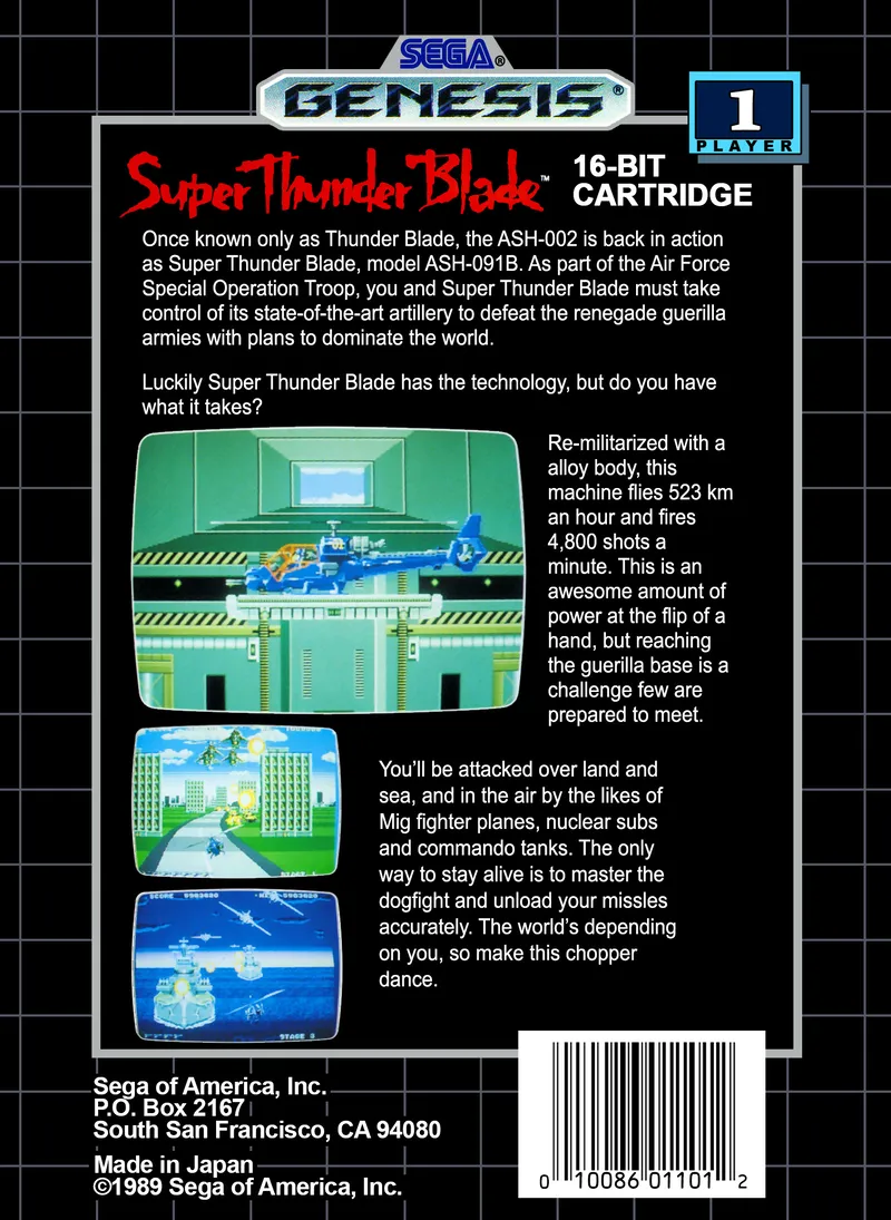 Super Thunder Blade box back