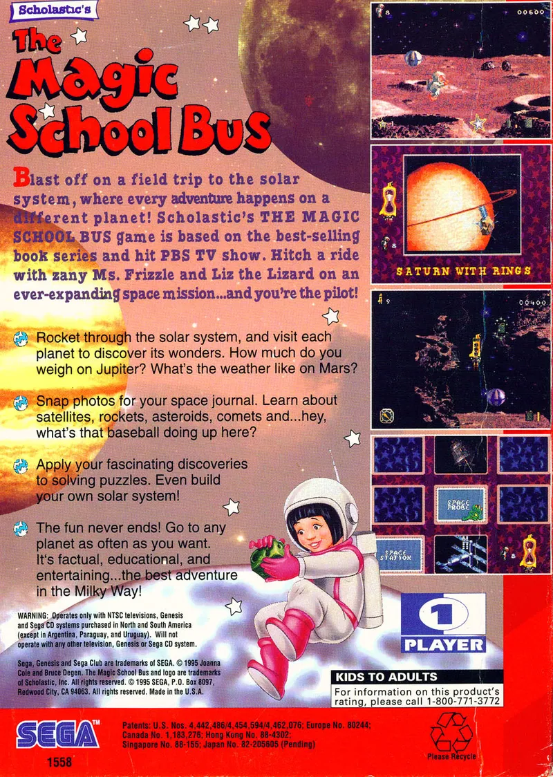 The Magic School Bus: Space Exploration Game box back