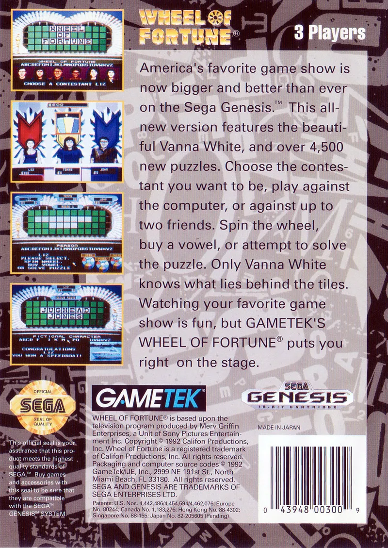 Wheel of Fortune box back