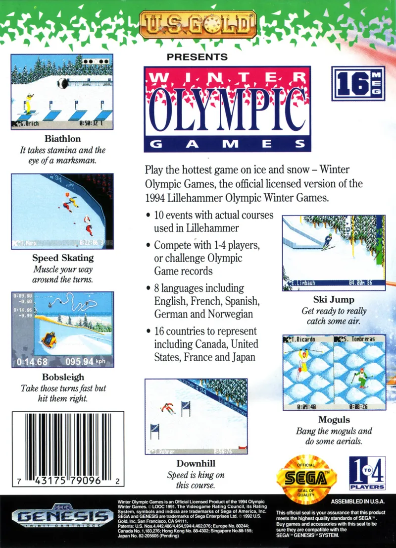 Winter Olympic Games: Lillehammer 94 box back
