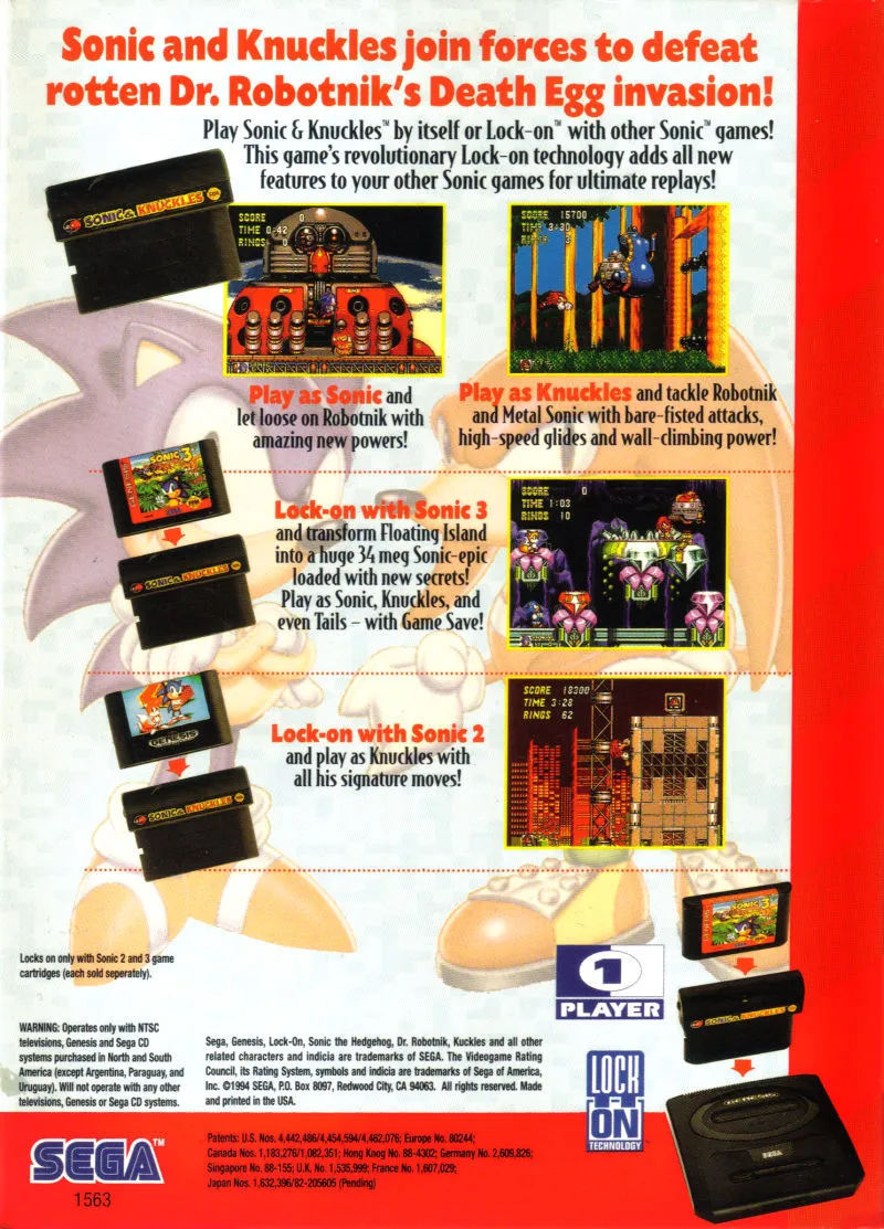 Sonic & Knuckles box back