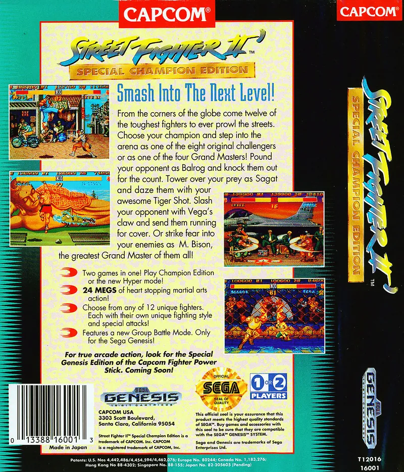 Street Fighter II': Special Champion Edition box back