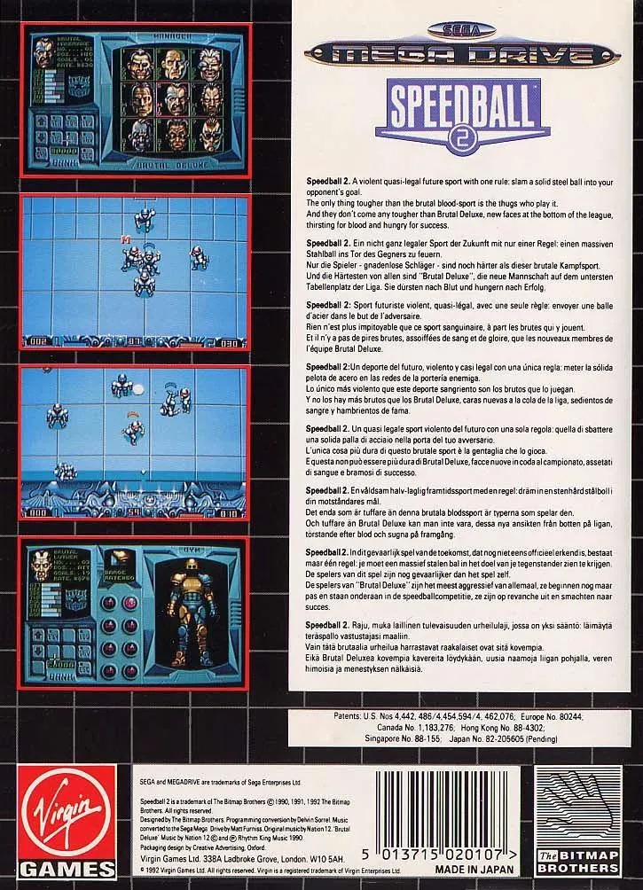 Speedball 2: Brutal Deluxe box back