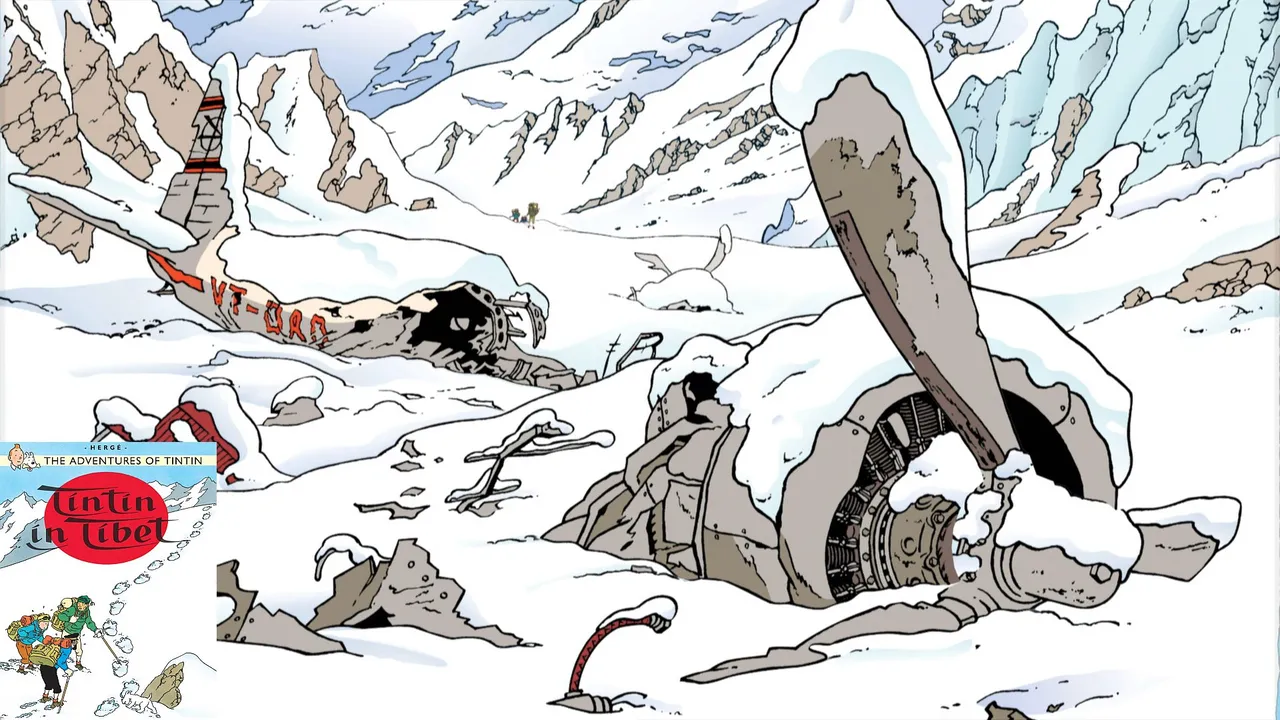 Backdrop artwork for Tintin in Tibet