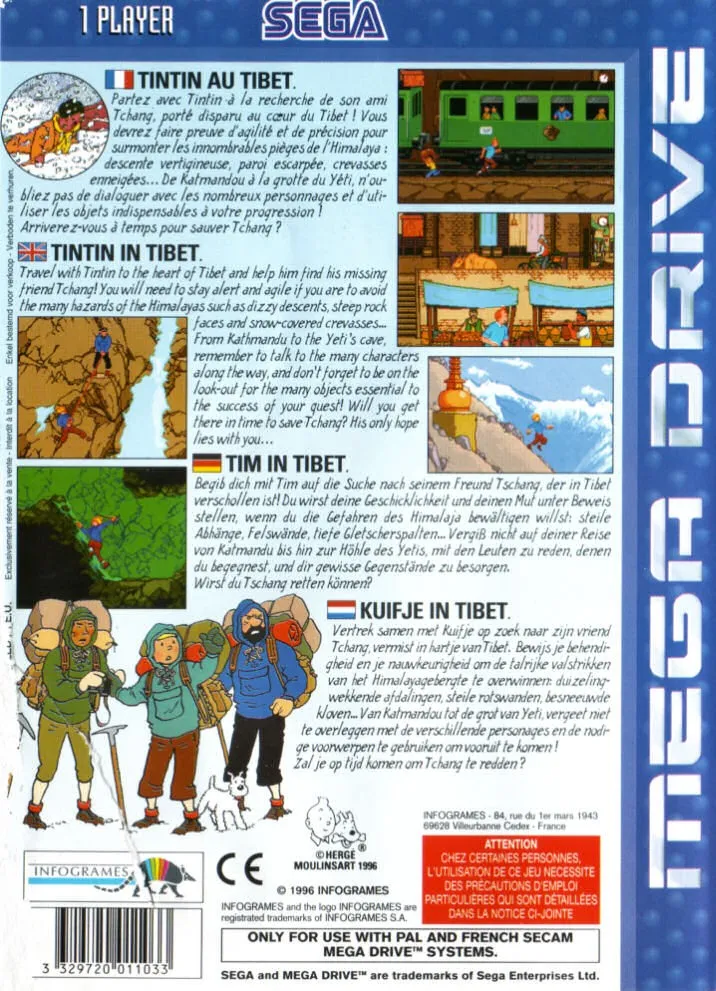 Tintin in Tibet box back