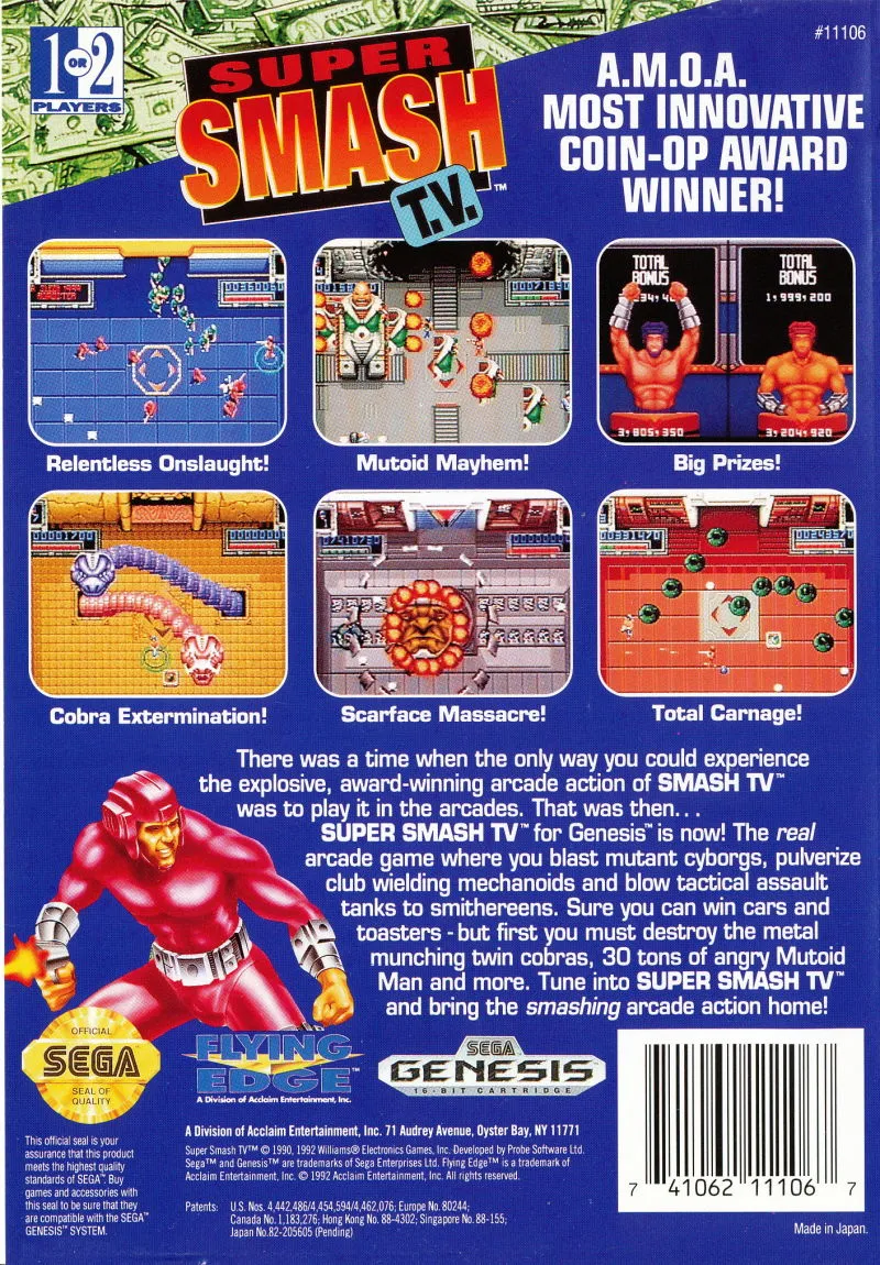 Super Smash T.V. box back
