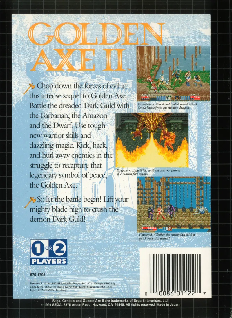 Golden Axe II box back