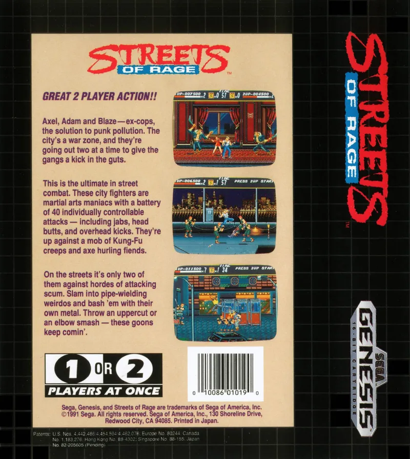 Streets of Rage box back