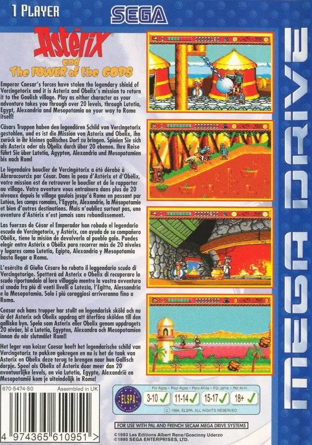 Astérix and the Power of the Gods box back