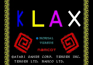 Klax (Japan) (Namco) title screen