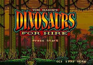 Tom Mason's Dinosaurs for Hire title screen