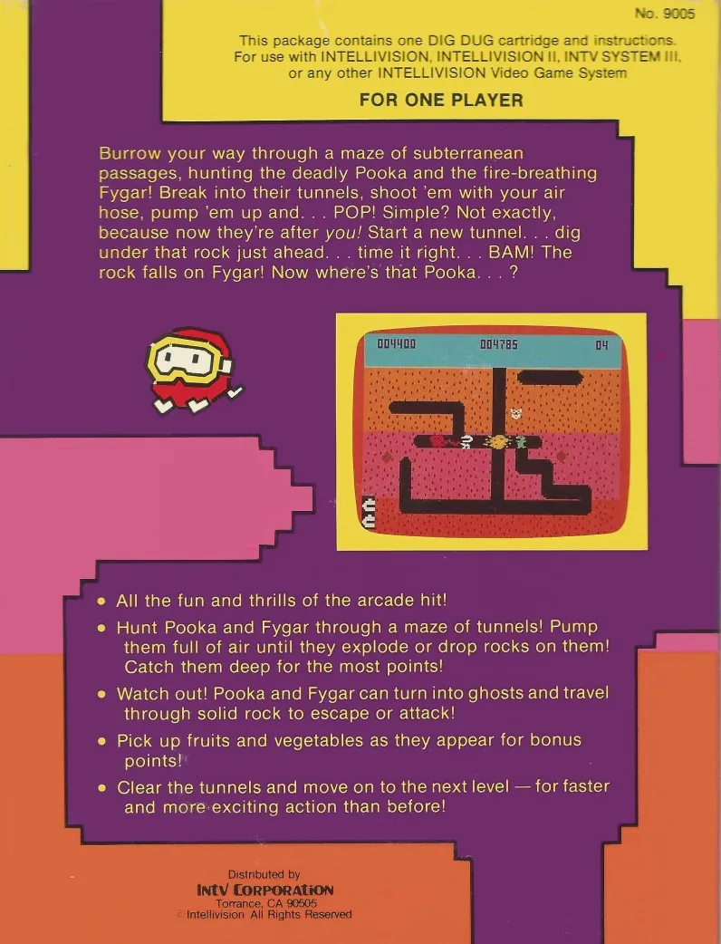 Dig Dug box back