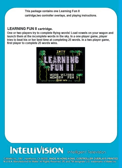 Learning Fun II box back