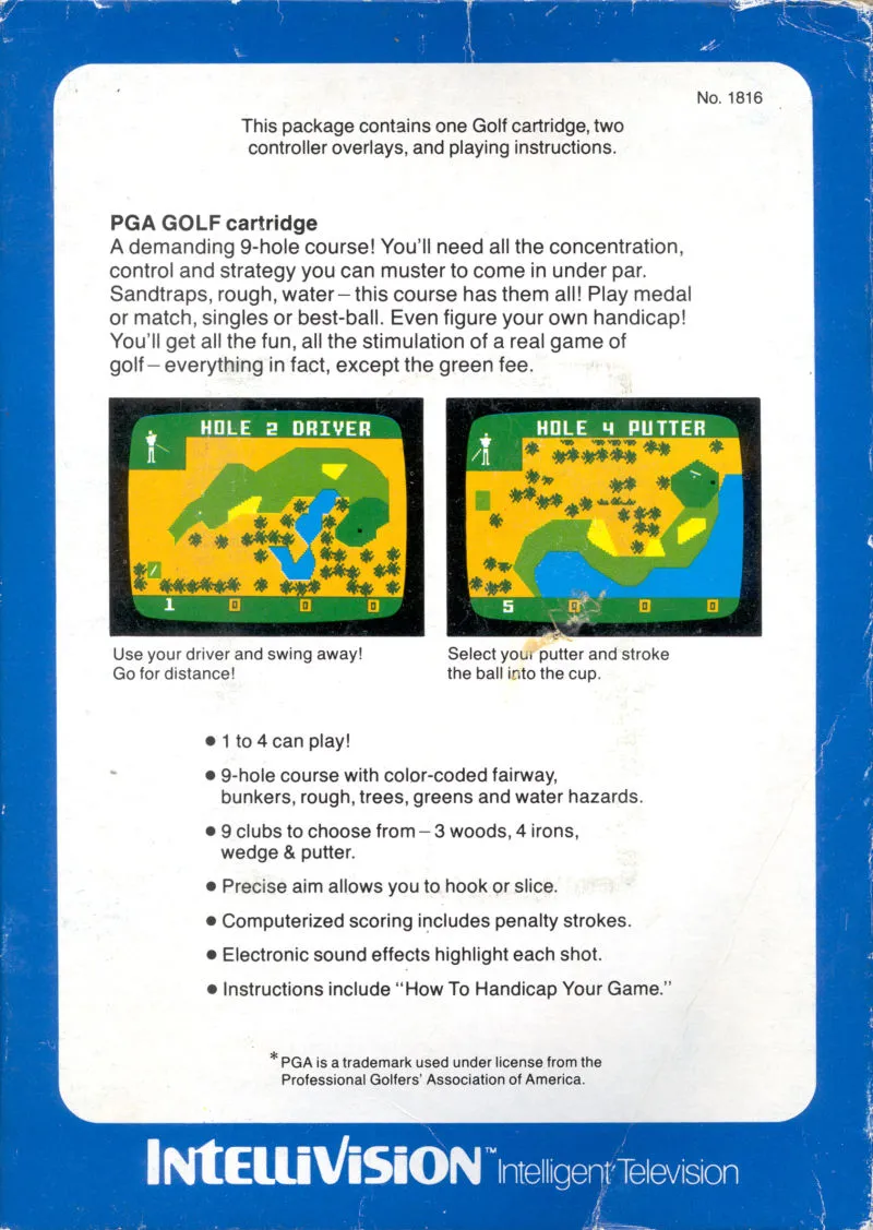 PGA Golf box back
