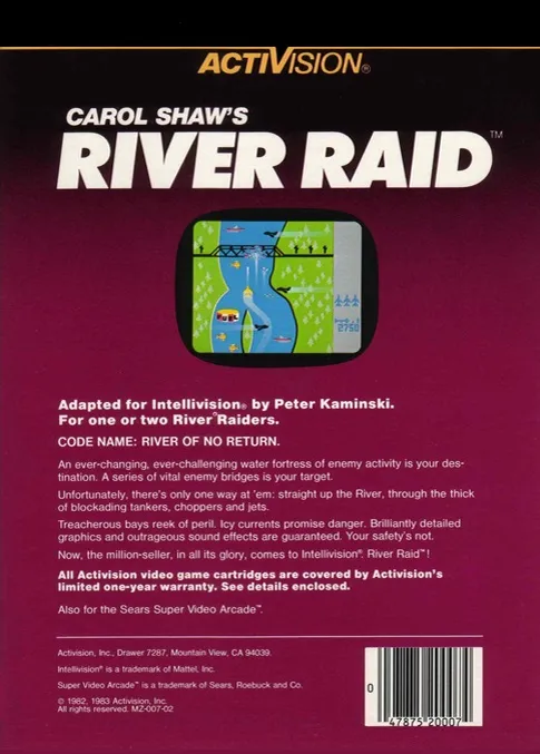 River Raid box back
