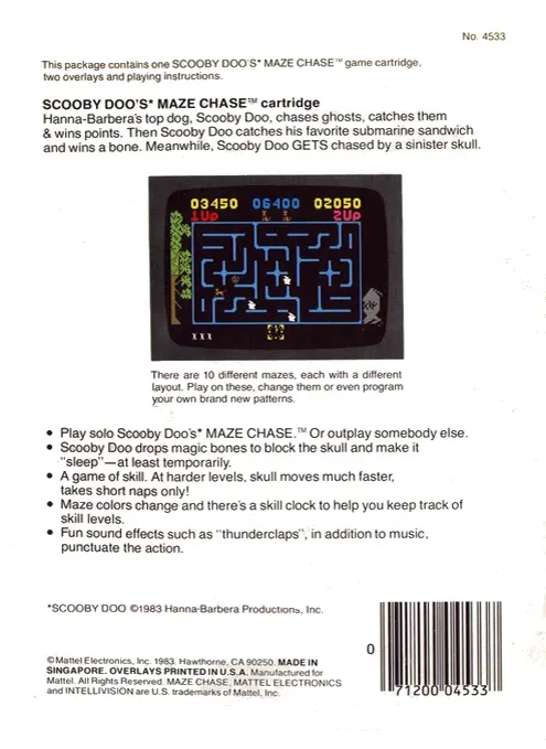Scooby Doo's Maze Chase box back