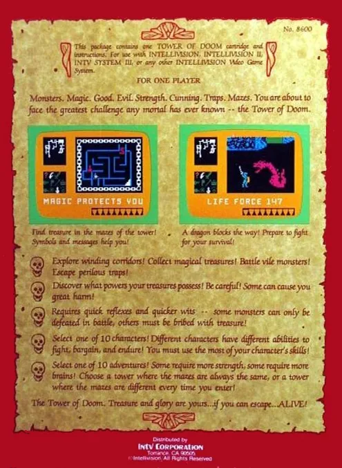 Tower of Doom box back