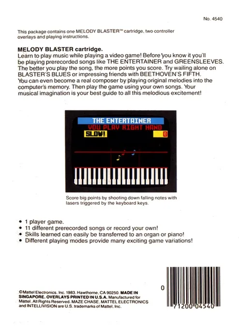 Melody Blaster box back