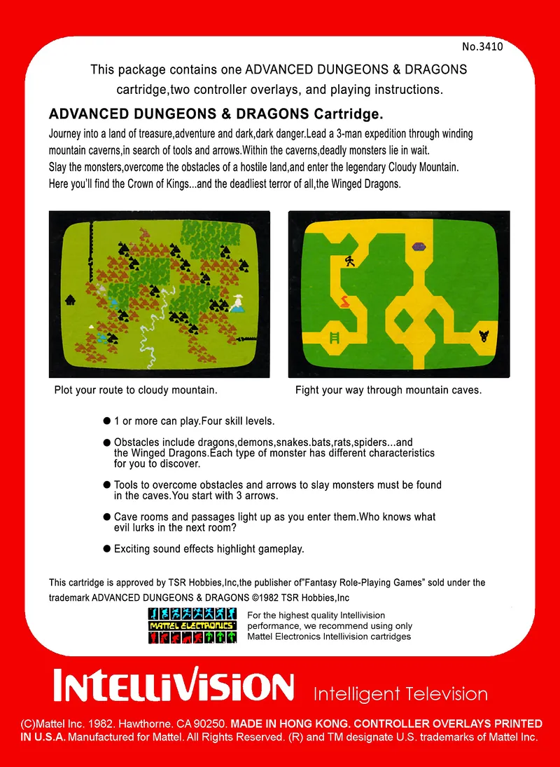 Advanced Dungeons & Dragons: Cloudy Mountain box back
