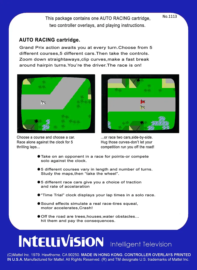 Auto Racing box back