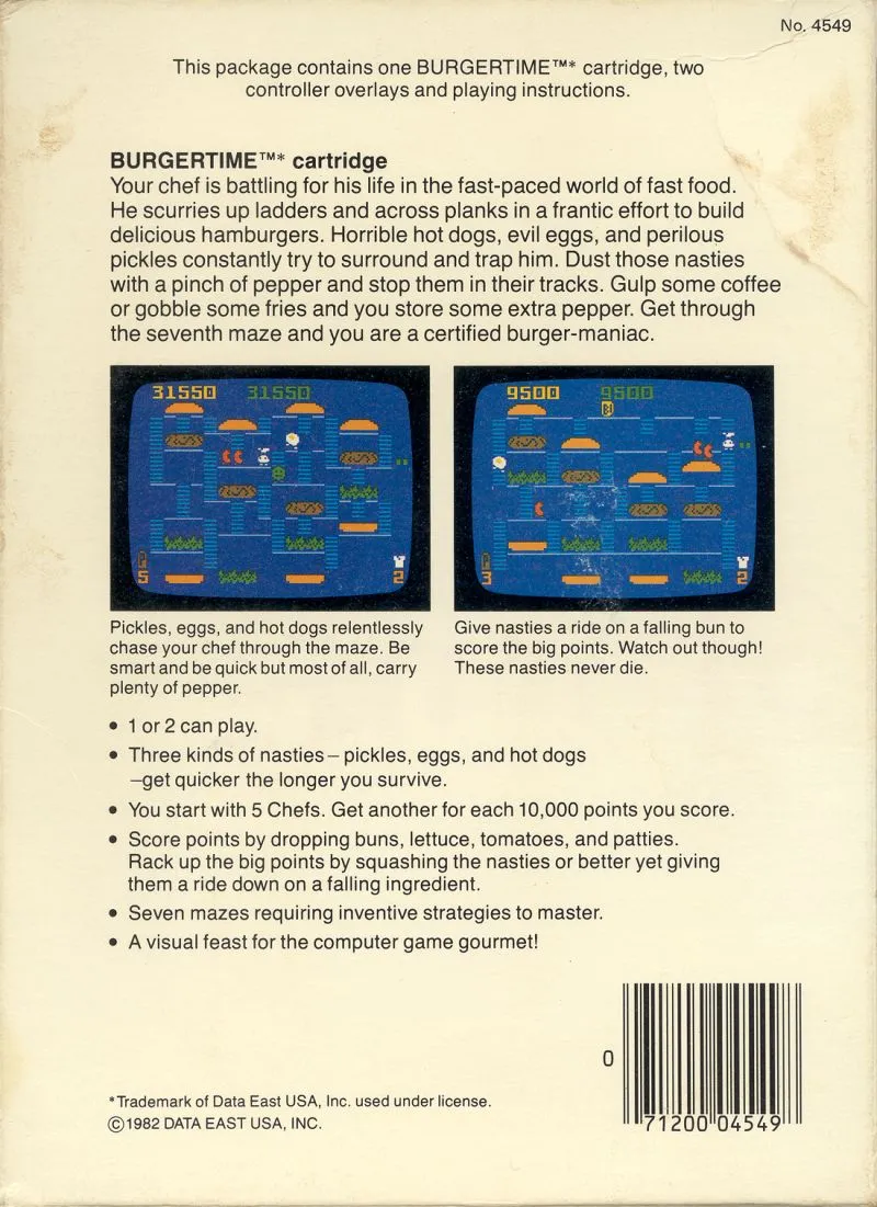 BurgerTime box back