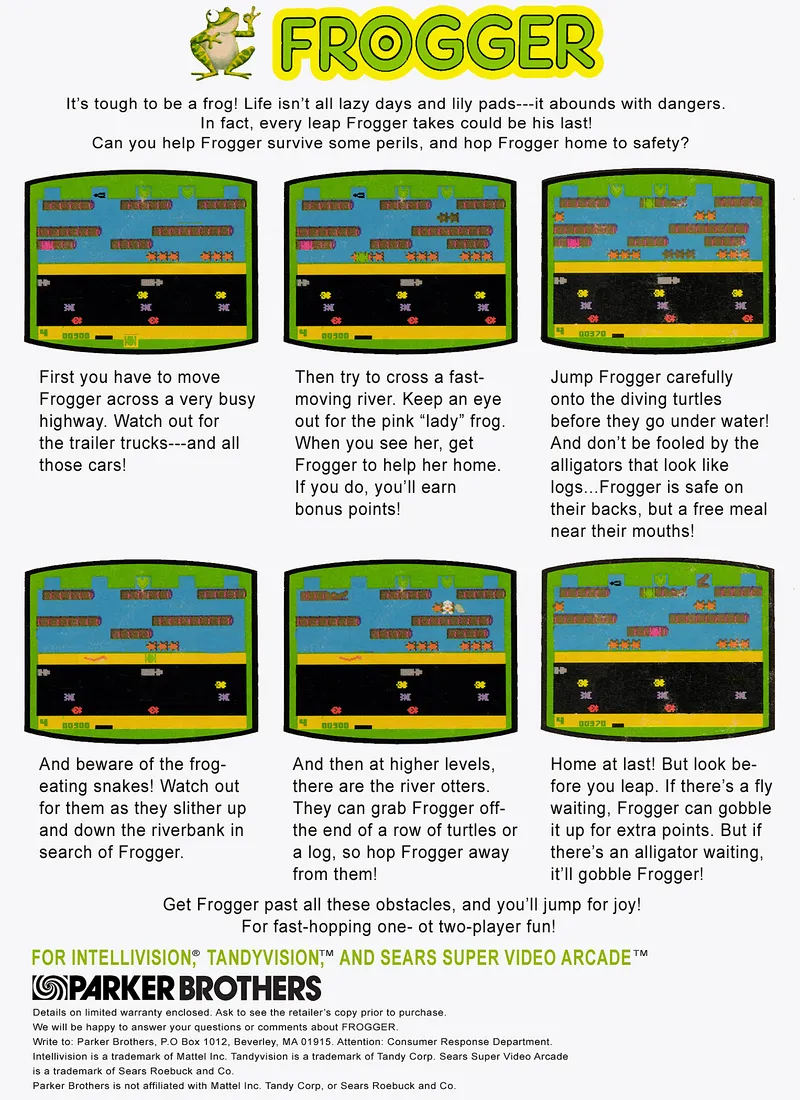 Frogger box back