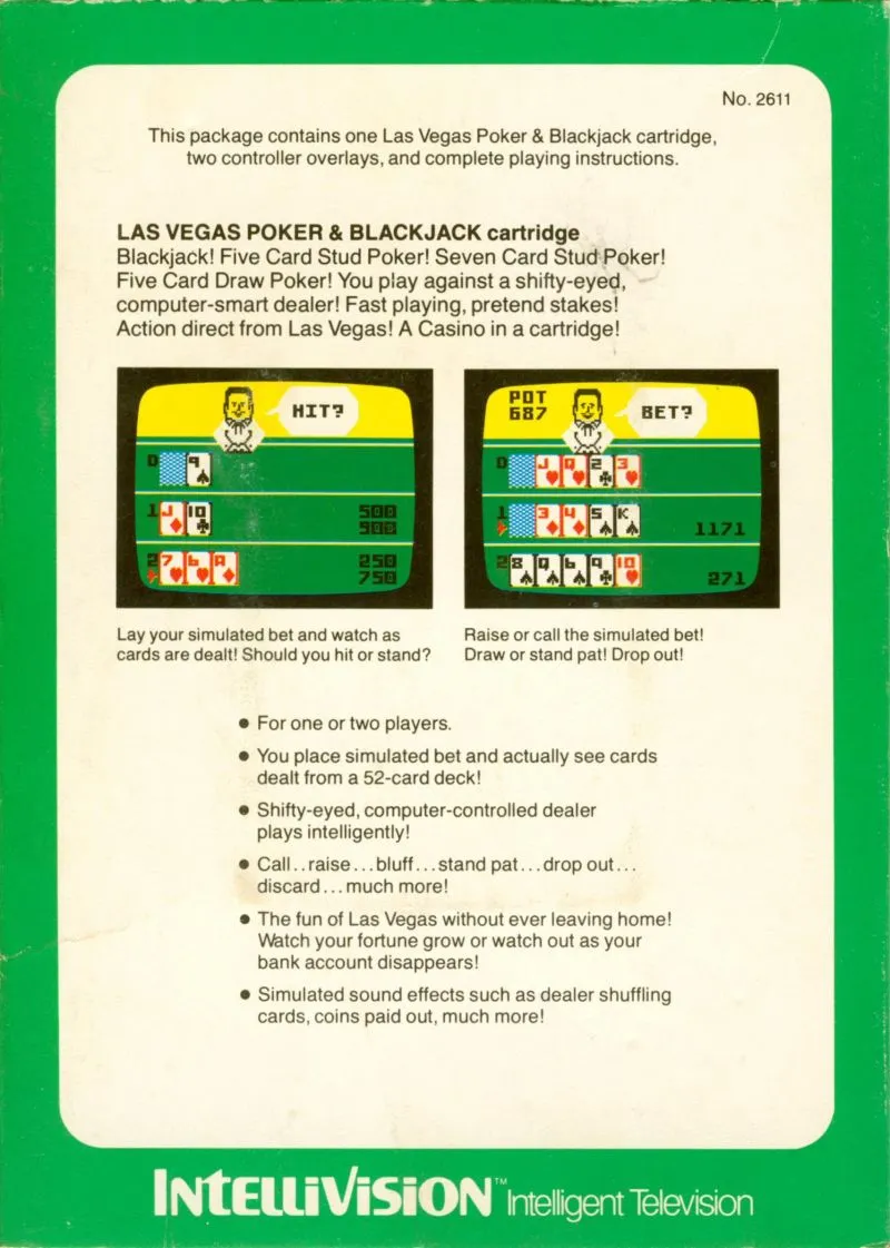 Las Vegas Poker & Blackjack box back