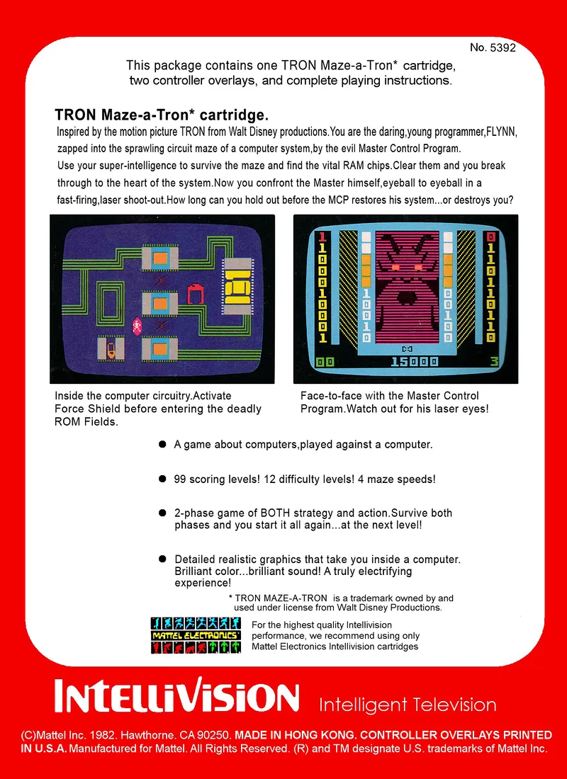 Tron: Maze-a-Tron box back