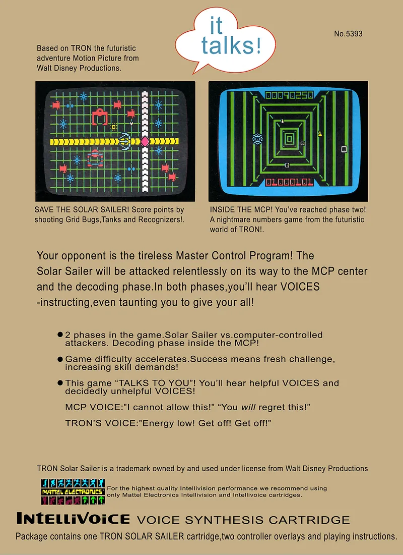 Tron: Solar Sailer box back