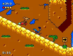 Backdrop artwork for Desert Speedtrap starring Road Runner and Wile E. Coyote