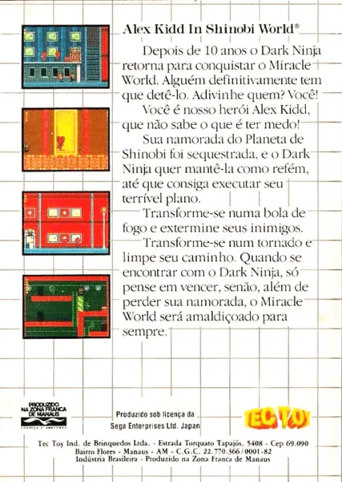 Alex Kidd in Shinobi World box back