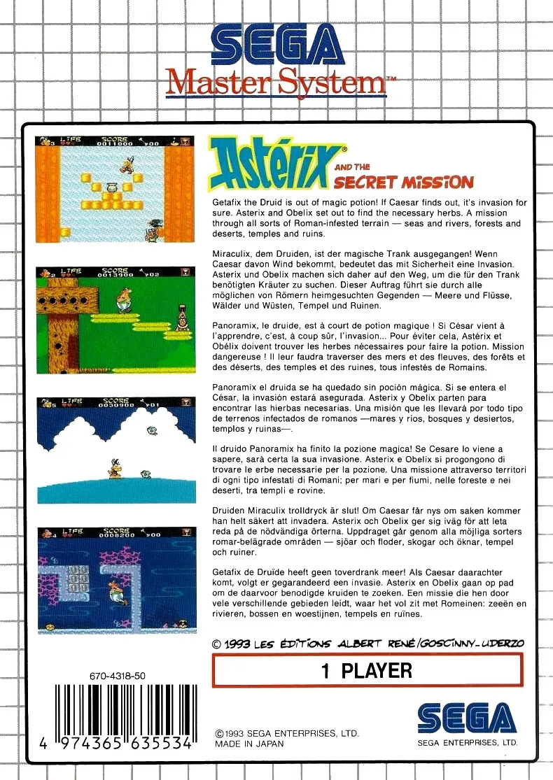 Astérix and the Secret Mission box back