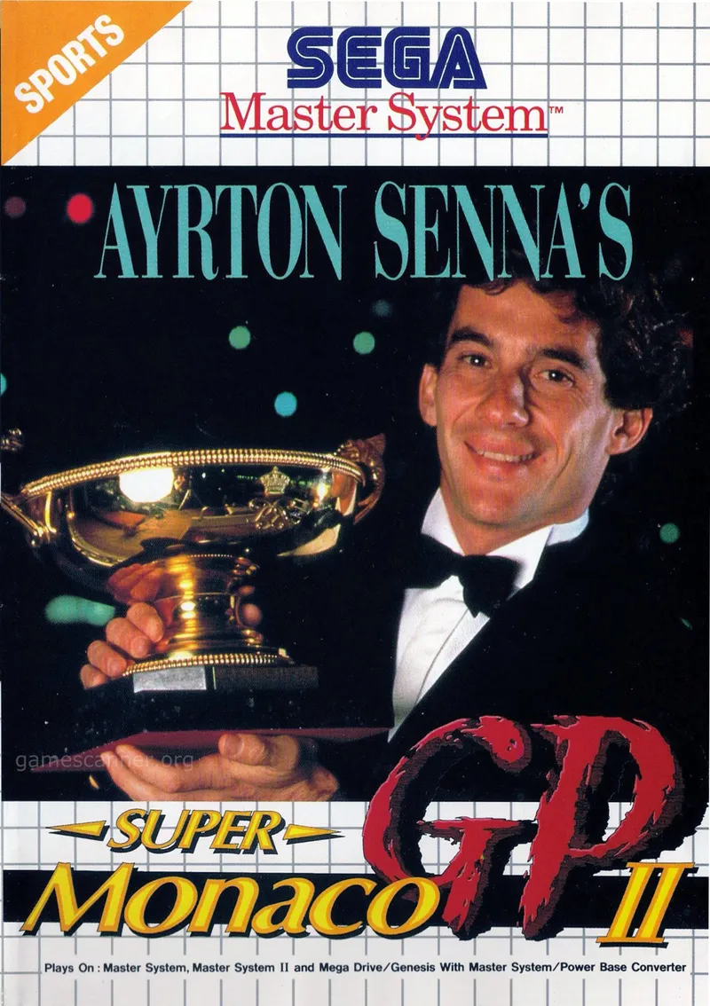 Ayrton Senna's Super Monaco GP II box art