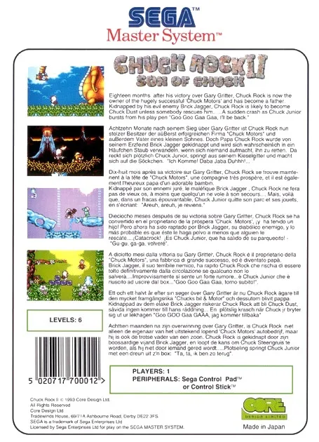 Chuck Rock II: Son of Chuck box back