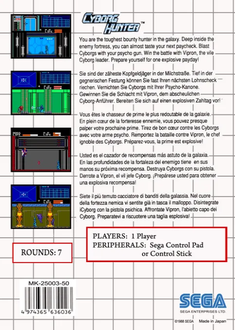 Cyborg Hunter box back