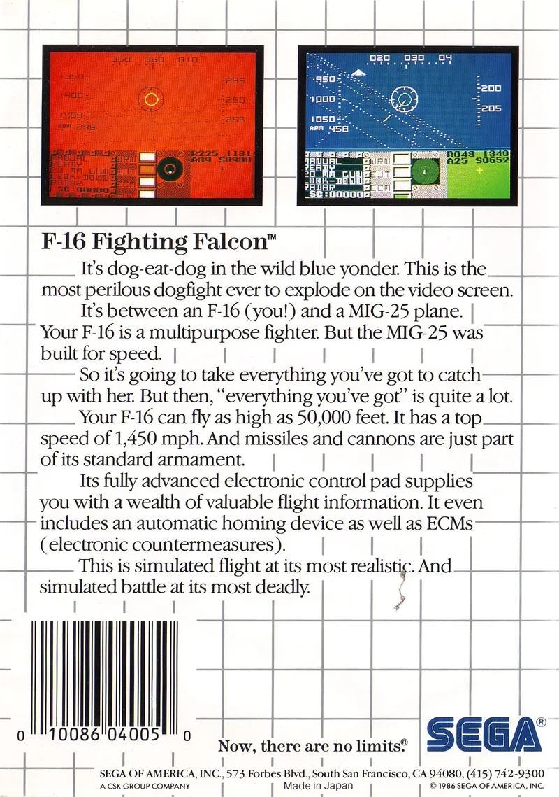 F-16 Fighting Falcon box back